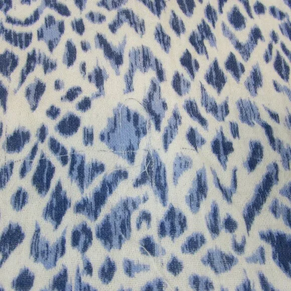 Sundance Catalog  Women's Blue white ikat multi print long sleeve cotton top S - Picture 5 of 10